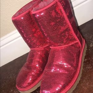 red sparkly uggs